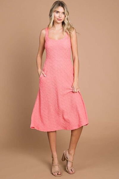 Culture Code Texture Square Neck Tank Dress with Pockets - AllIn Computer