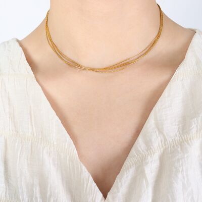18K Gold-Plated Multi-Layer Clavicle Chain Necklace - AllIn Computer