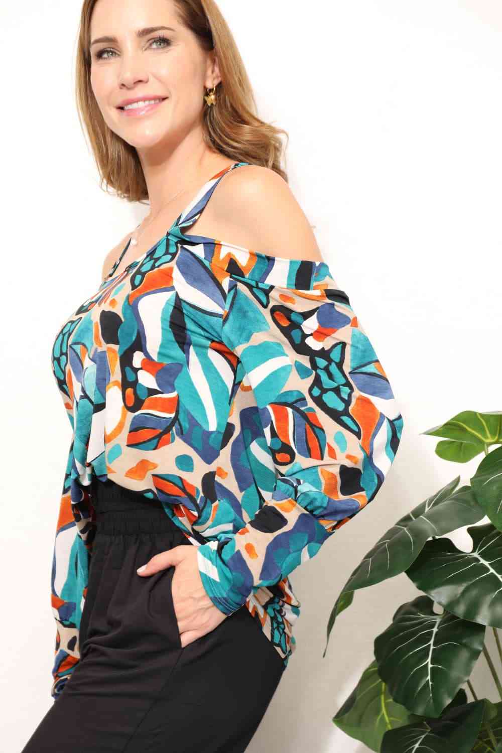 Sew In Love  Full Size High Neck Off Shoulder Criss Cross Top - AllIn Computer