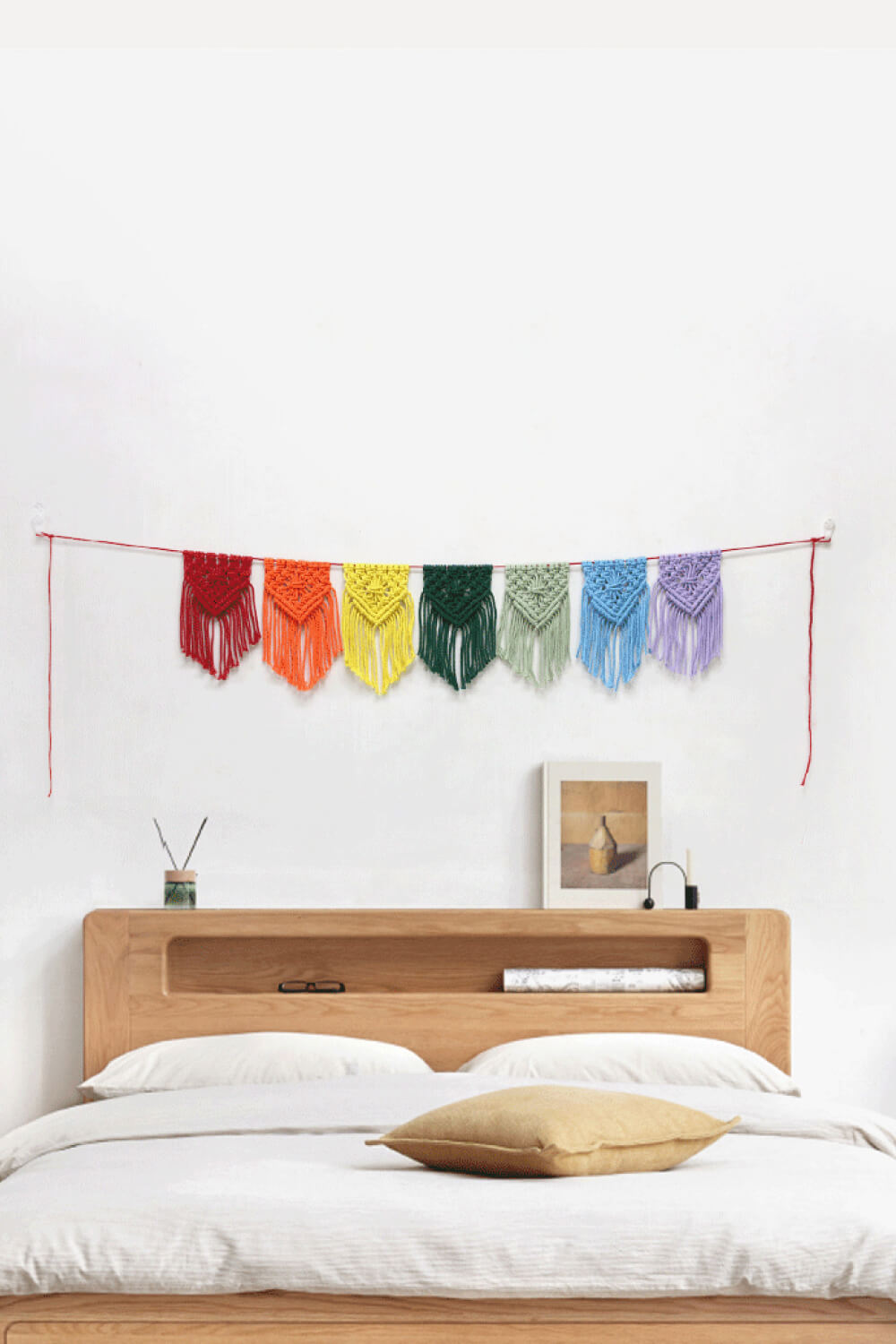 Rainbow Fringe Macrame Banner - AllIn Computer