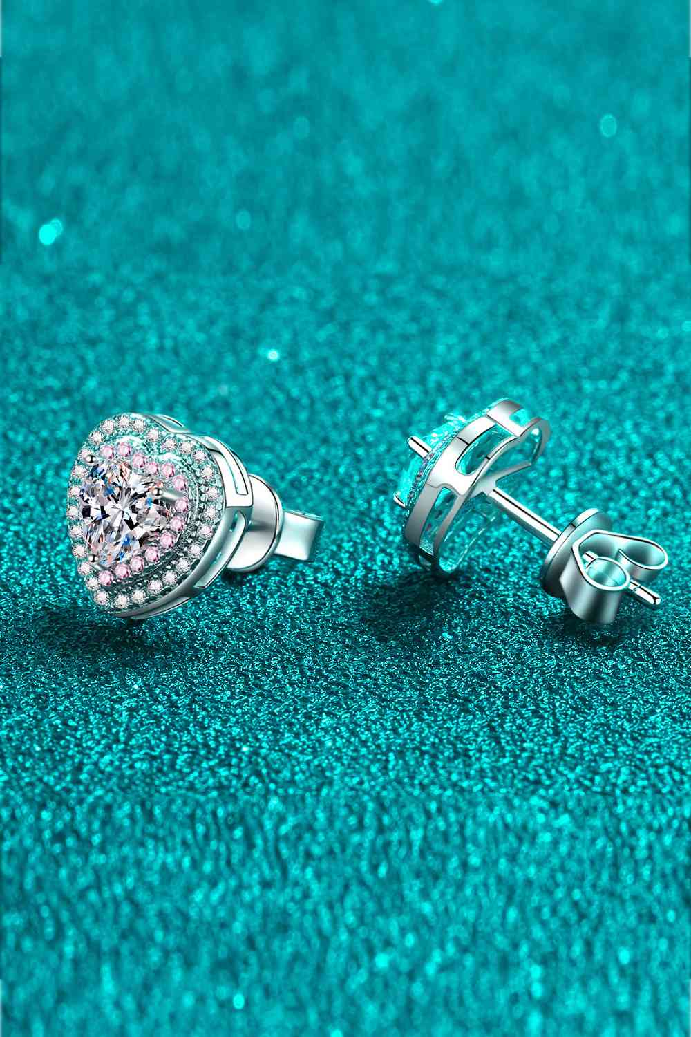 Moissanite Heart-Shaped Stud Earrings - AllIn Computer