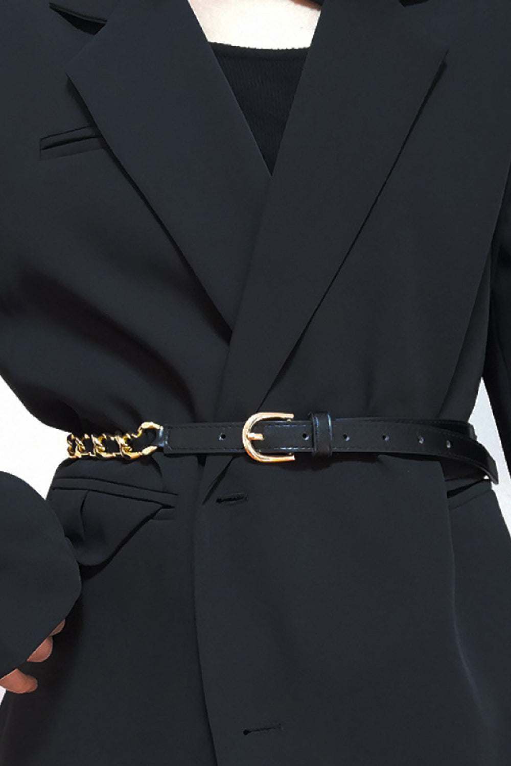 PU Chain Skinny Belt - AllIn Computer