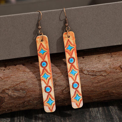 Geometric Leather Bar Earrings - AllIn Computer