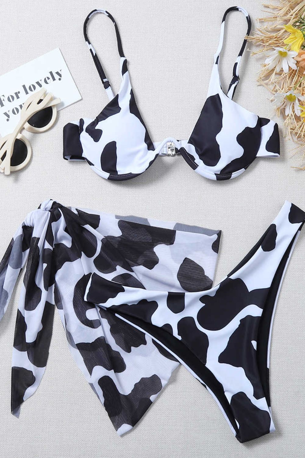 Animal Print Three-Piece Swim Set - AllIn Computer