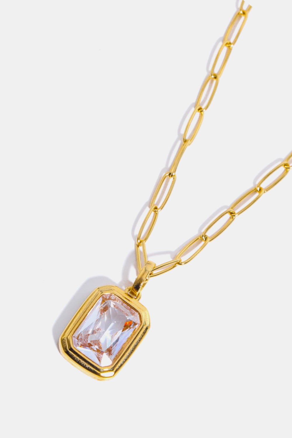 Zircon 18K Gold-Plated Geometrical Shape Pendant Necklace - AllIn Computer