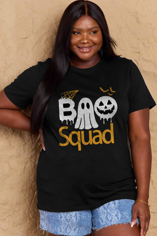 Simply Love Full Size BOO SQUAD Graphic Cotton T-Shirt - AllIn Computer