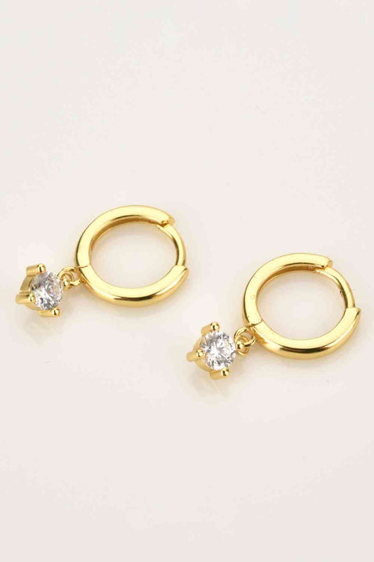 Inlaid Zircon Huggie Drop Earrings - AllIn Computer