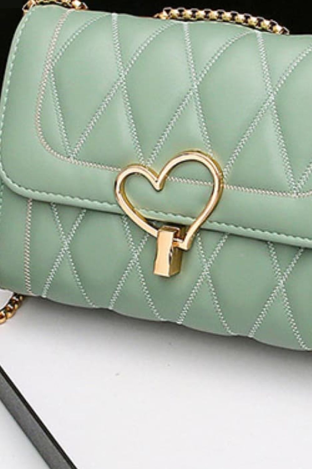 Heart Buckle PU Leather Crossbody Bag - AllIn Computer