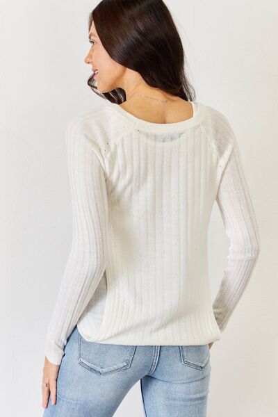 J.NNA Fitted Long Sleeve Cutout Top - AllIn Computer