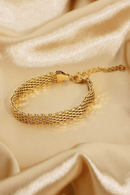 18K Gold-Plated Wide Chain Bracelet - AllIn Computer
