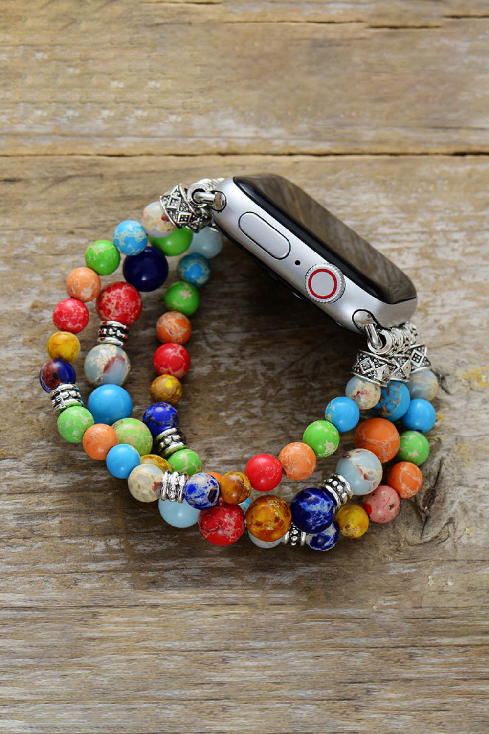 Synthetic Imperial Jasper Beaded Watchband Bracelet - AllIn Computer