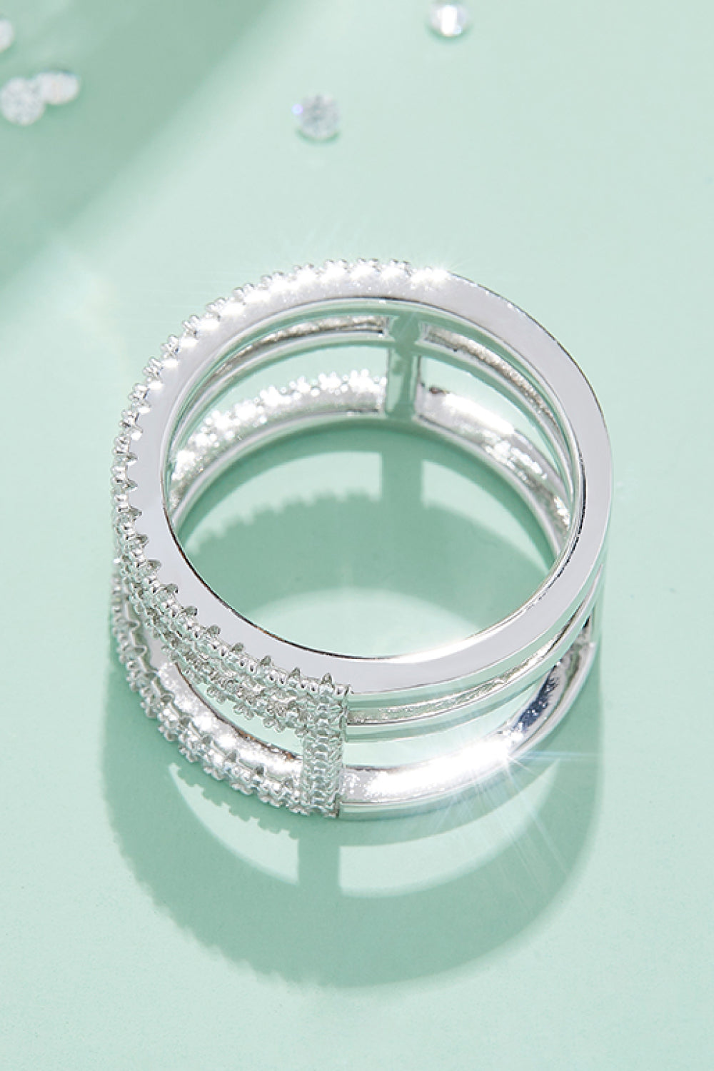 Adored Moissanite Cutout Wide Ring - AllIn Computer