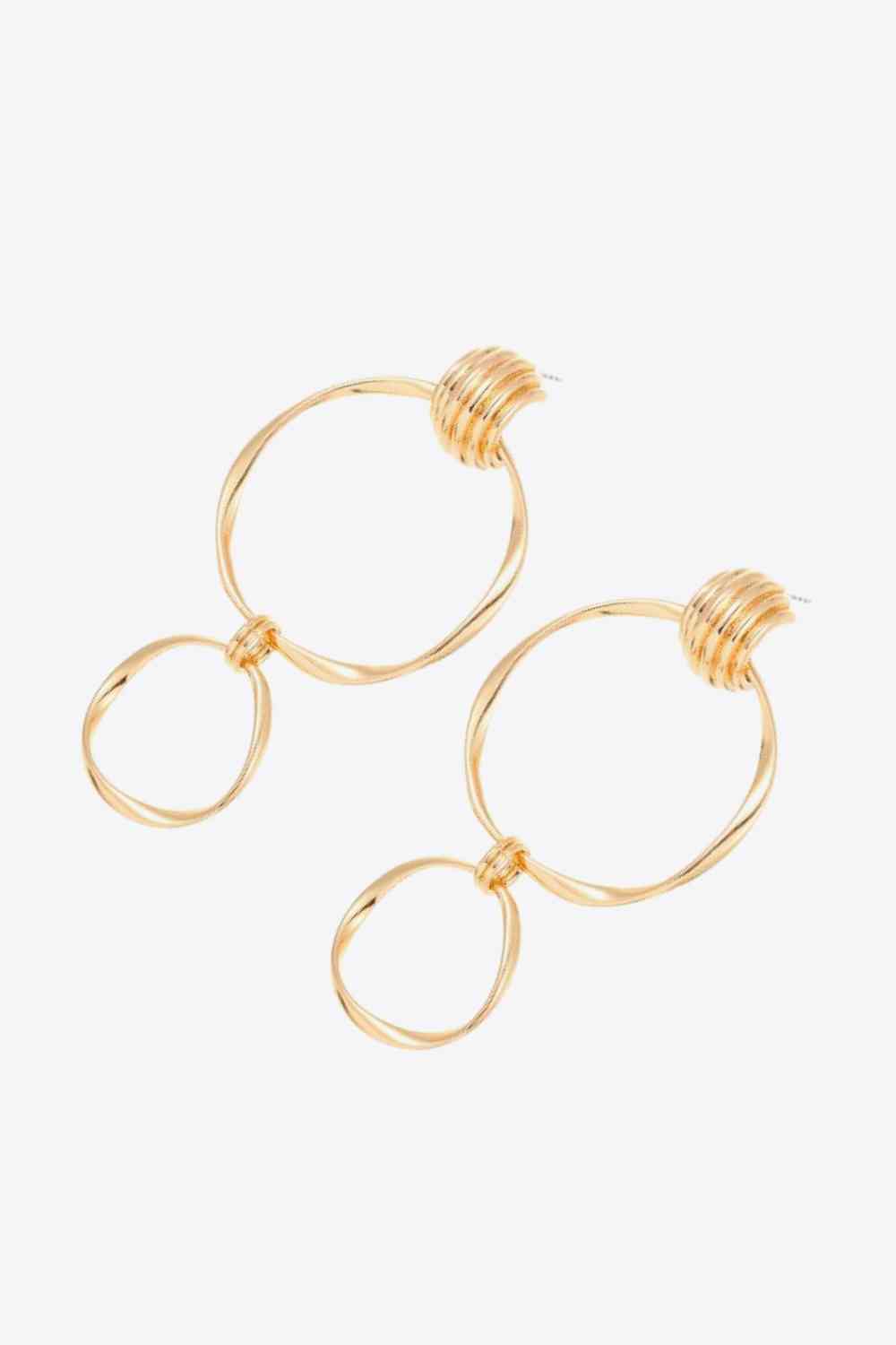 Double Hoop Zinc Alloy Drop Earrings - AllIn Computer