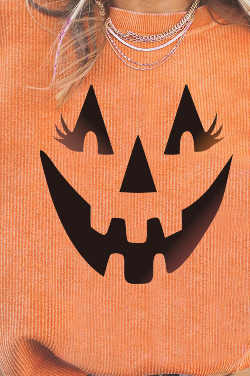 Round Neck Dropped Shoulder Jack-O'-Lantern Graphic Sweatshirt - AllIn Computer