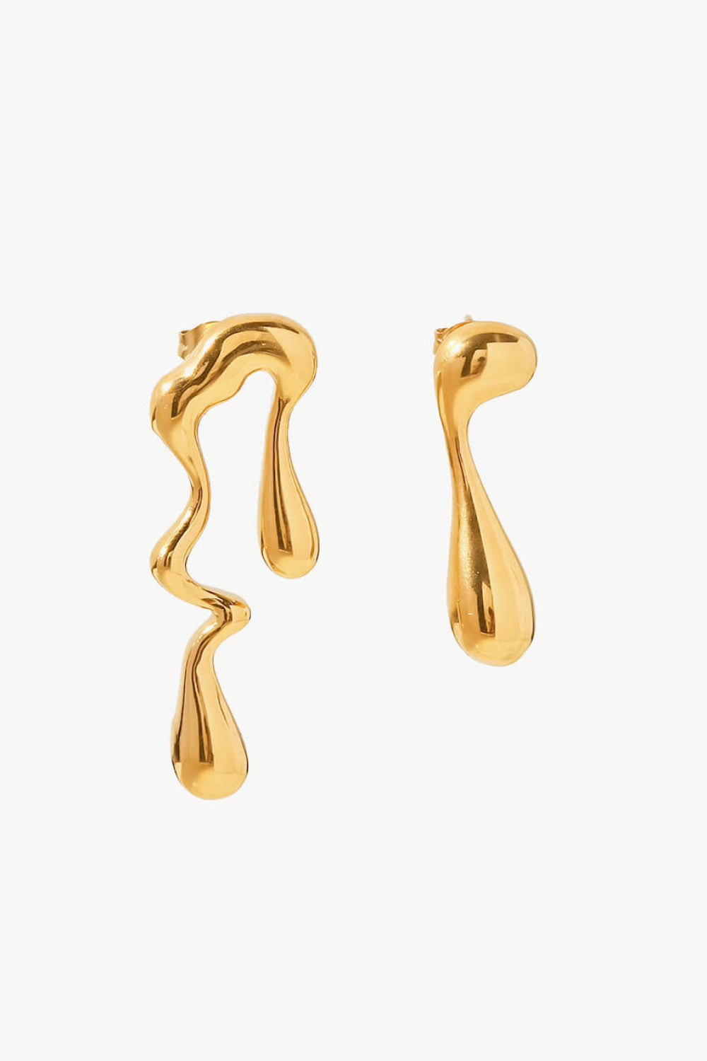 18K Gold Plated Geometric Mismatched Earrings - AllIn Computer