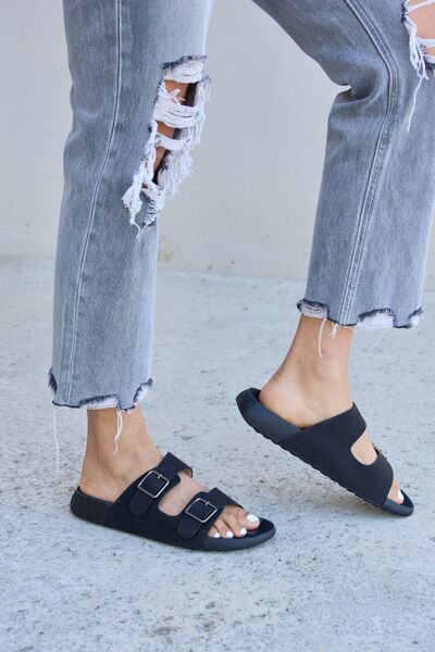 Forever Link Double Buckle Open-Toe Sandals - AllIn Computer