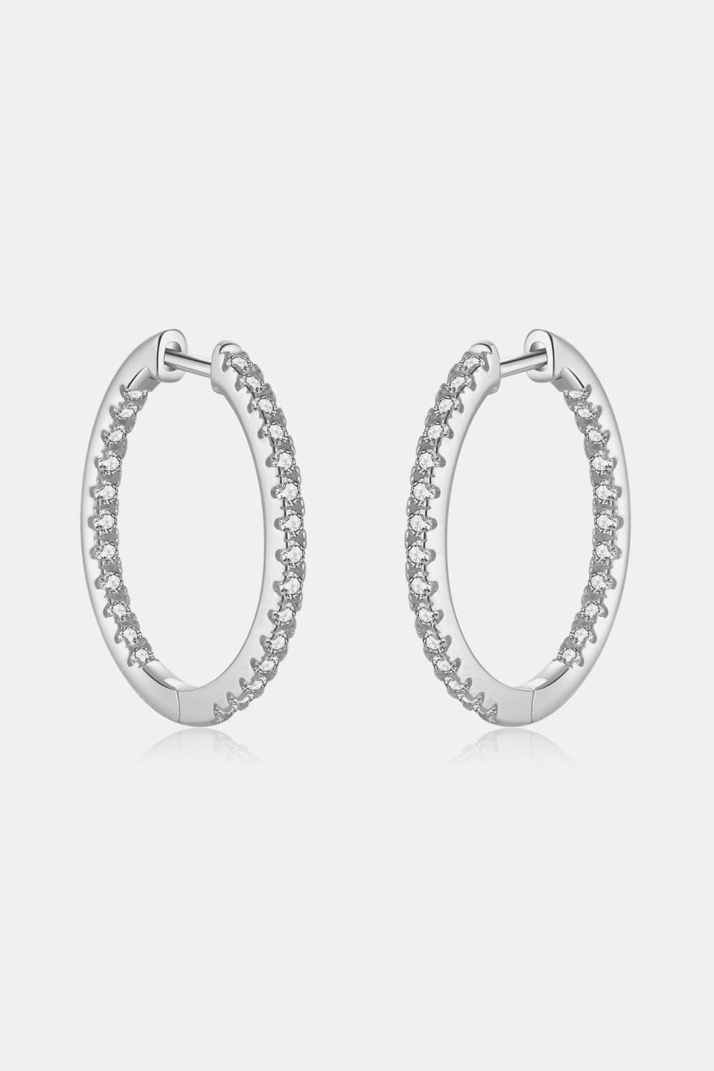 Inlaid Zircon 925 Sterling Silver Huggie Earrings - AllIn Computer