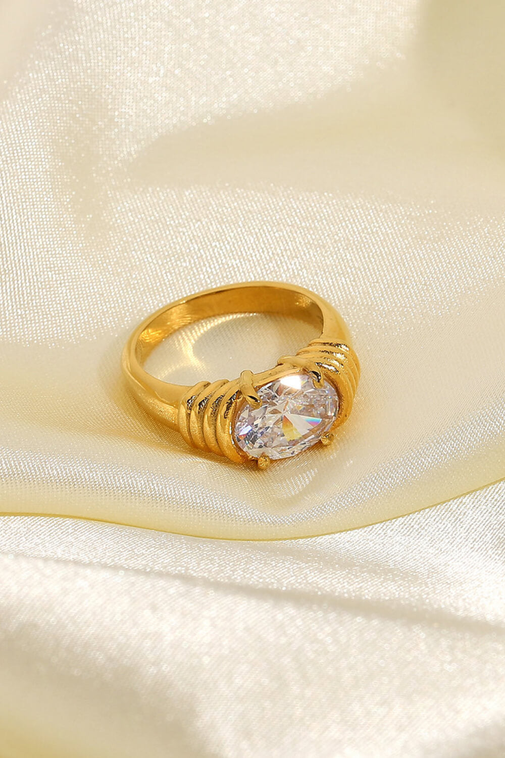 18K Gold Plated Zircon Ring - AllIn Computer