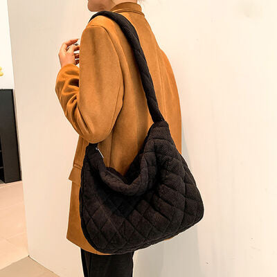 Corduroy Medium Shoulder Bag - AllIn Computer