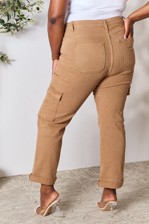 Risen Full Size High Waist Straight Jeans with Pockets - AllIn Computer
