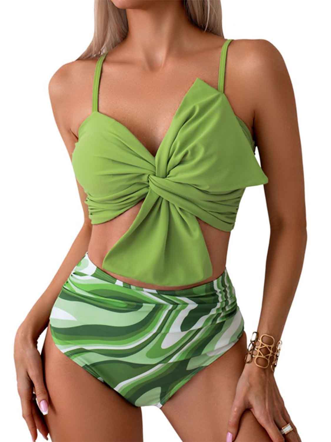 Twisted Spaghetti Strap Bikini Set - AllIn Computer