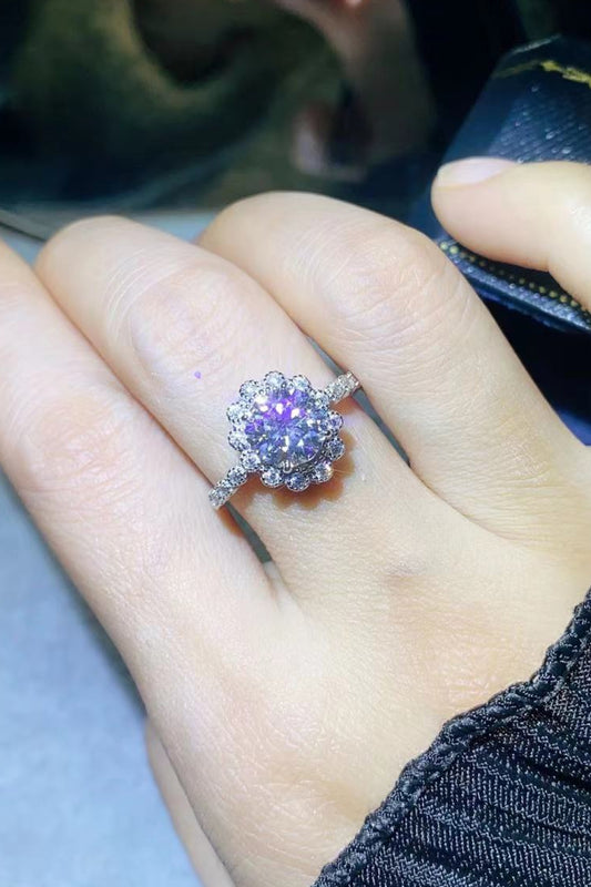 1.5 Carat Moissanite Floral-Shaped Cluster Ring - AllIn Computer