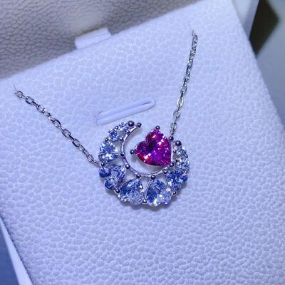 1 Carat Moissanite 925 Sterling Silver Heart Necklace - AllIn Computer
