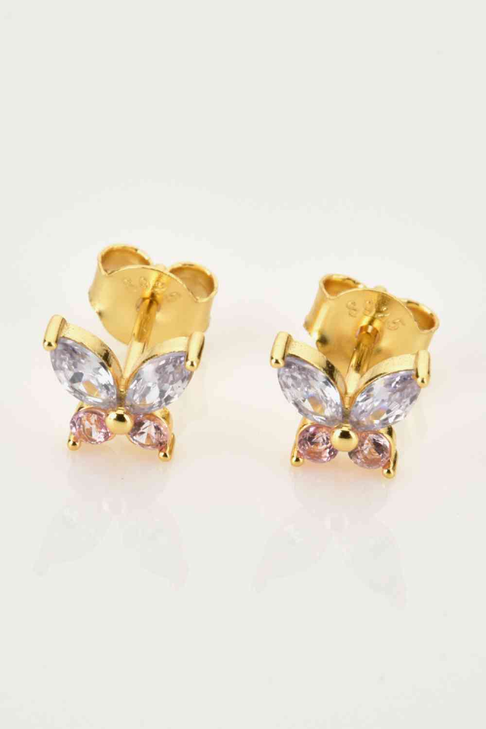 Inlaid Zircon Butterfly-Shaped Stud Earrings - AllIn Computer