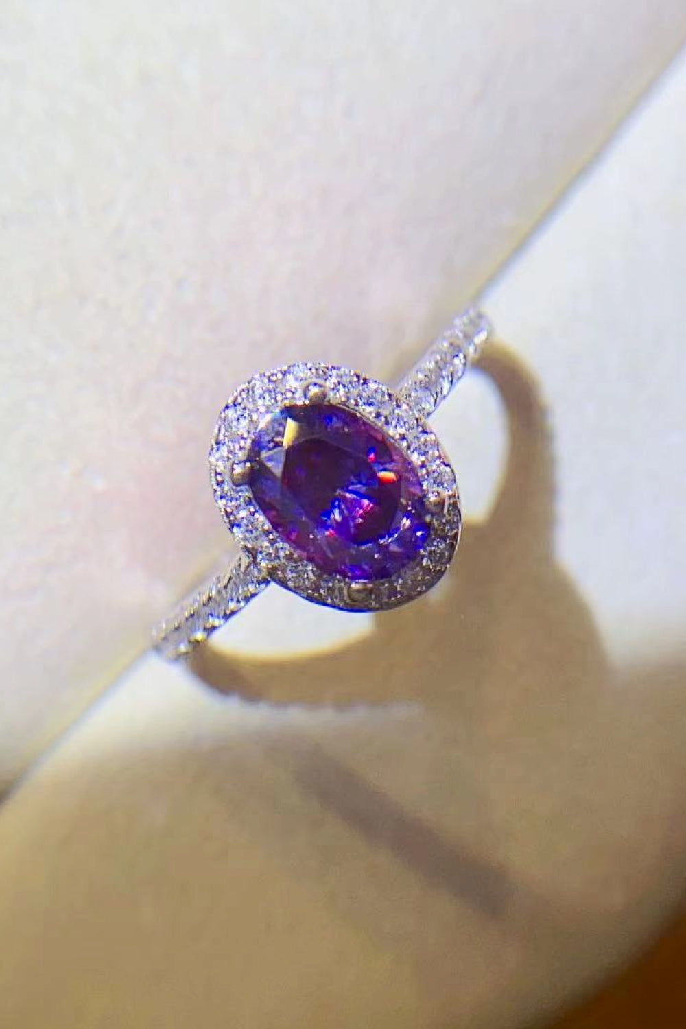 925 Sterling Silver 1 Carat Purple Moissanite Ring - AllIn Computer