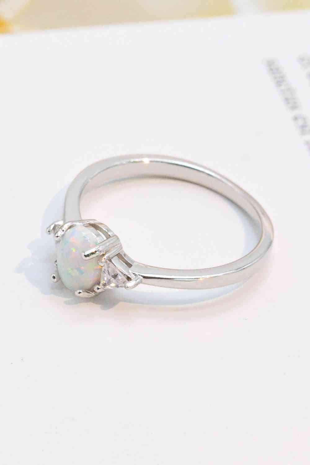 Contrast 925 Sterling Silver Opal Ring - AllIn Computer