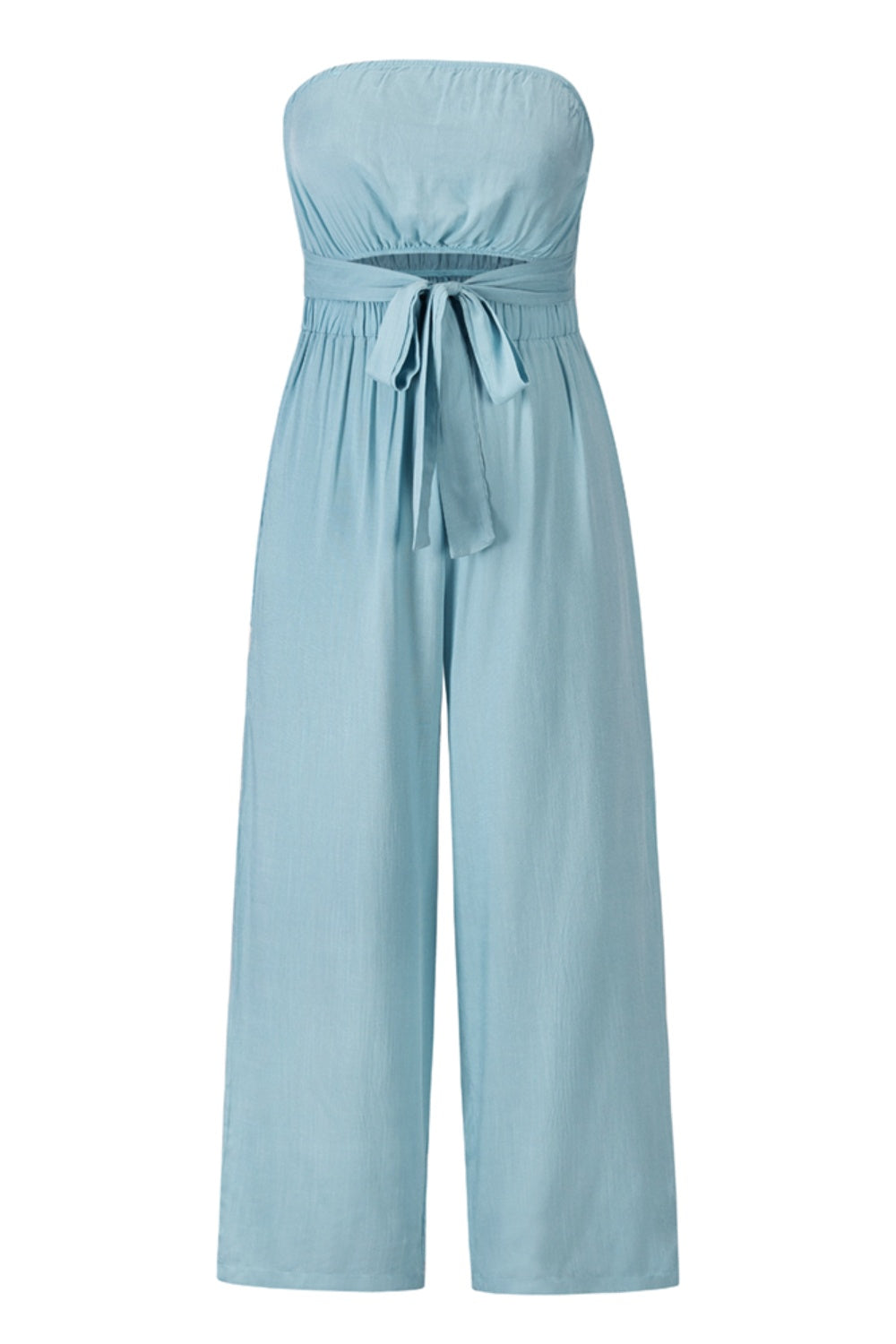 Tied Cutout Tube Wide Leg Jumpsuit - AllIn Computer