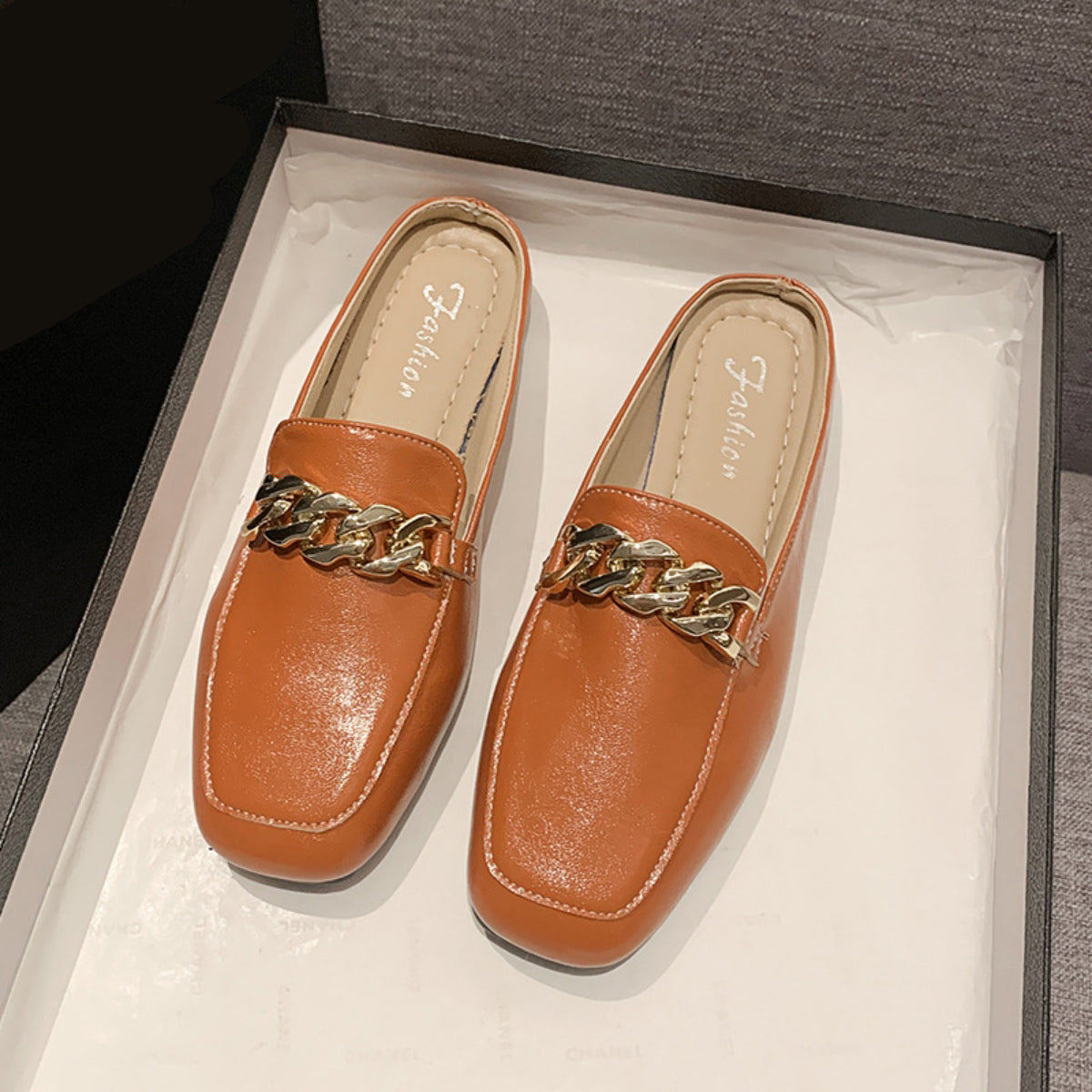PU Leather Square Toe Flat Loafers - AllIn Computer