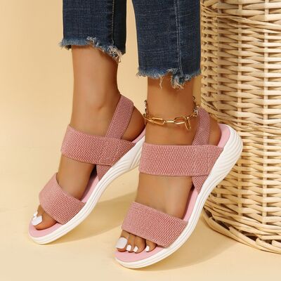 Rubber Open Toe Low Heel Sandals - AllIn Computer