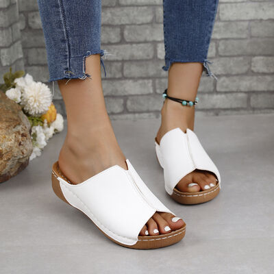 PU Leather Open Toe Sandals - AllIn Computer