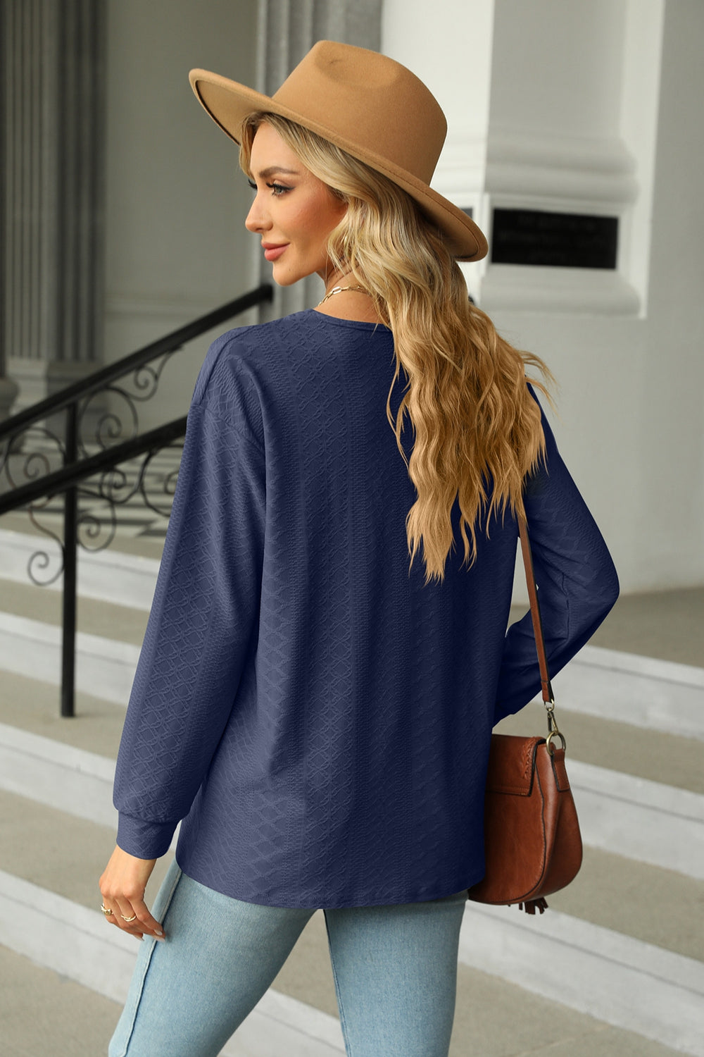 V-Neck Long Sleeve Blouse - AllIn Computer
