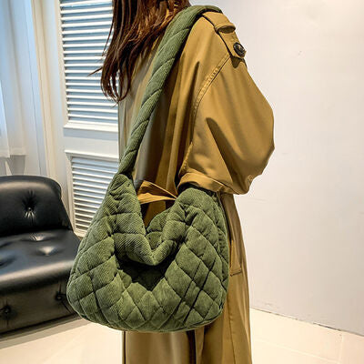 Corduroy Medium Shoulder Bag - AllIn Computer