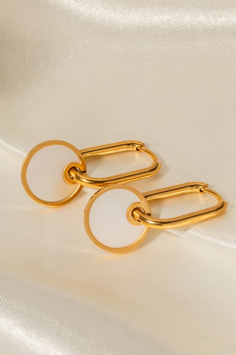 Copper White Mother-Of-Pearl Drop Earrings - AllIn Computer