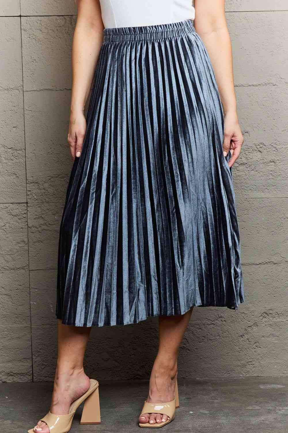 Ninexis Accordion Pleated Flowy Midi Skirt - AllIn Computer