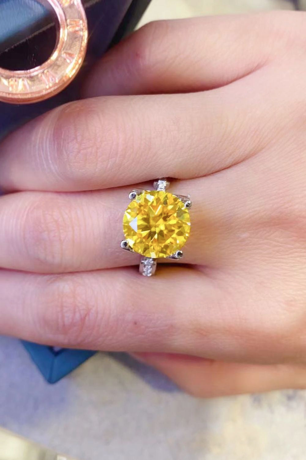 5 Carat Moissanite 925 Sterling Silver Ring in Banana Yellow - AllIn Computer