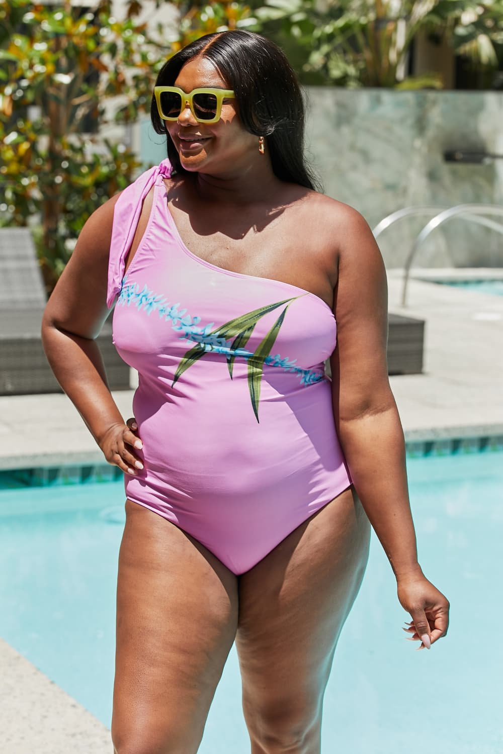 Marina West Swim Vacay Mode One Shoulder Swimsuit in Carnation Pink - AllIn Computer