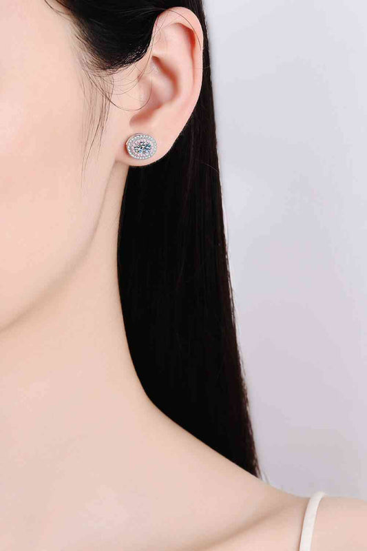 Platinum-Plated Moissanite Stud Earrings - AllIn Computer