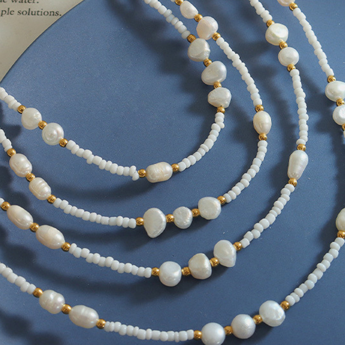 Titanium Steel Glass Bead Pearl Necklace - AllIn Computer
