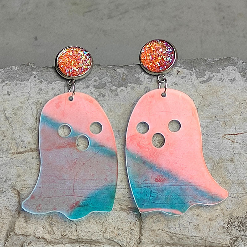 Ghost Shape Acrylic Dangle Earrings - AllIn Computer