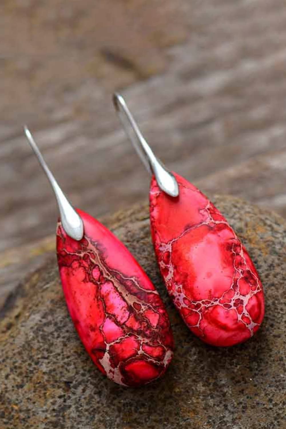 Handmade Teardrop Shape Natural Stone Dangle Earrings - AllIn Computer