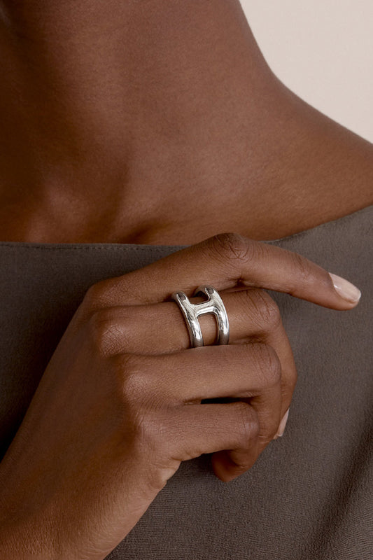 18K Gold Plated Double-Layered Open Ring - AllIn Computer