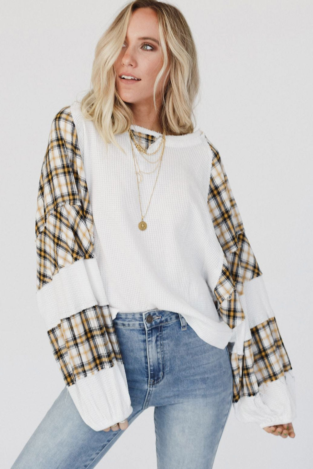 Printed Round Neck Long Sleeve Sweatshirt - AllIn Computer
