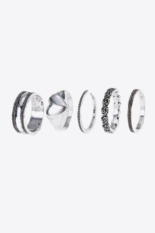 Zinc Alloy Five-Piece Ring Set - AllIn Computer