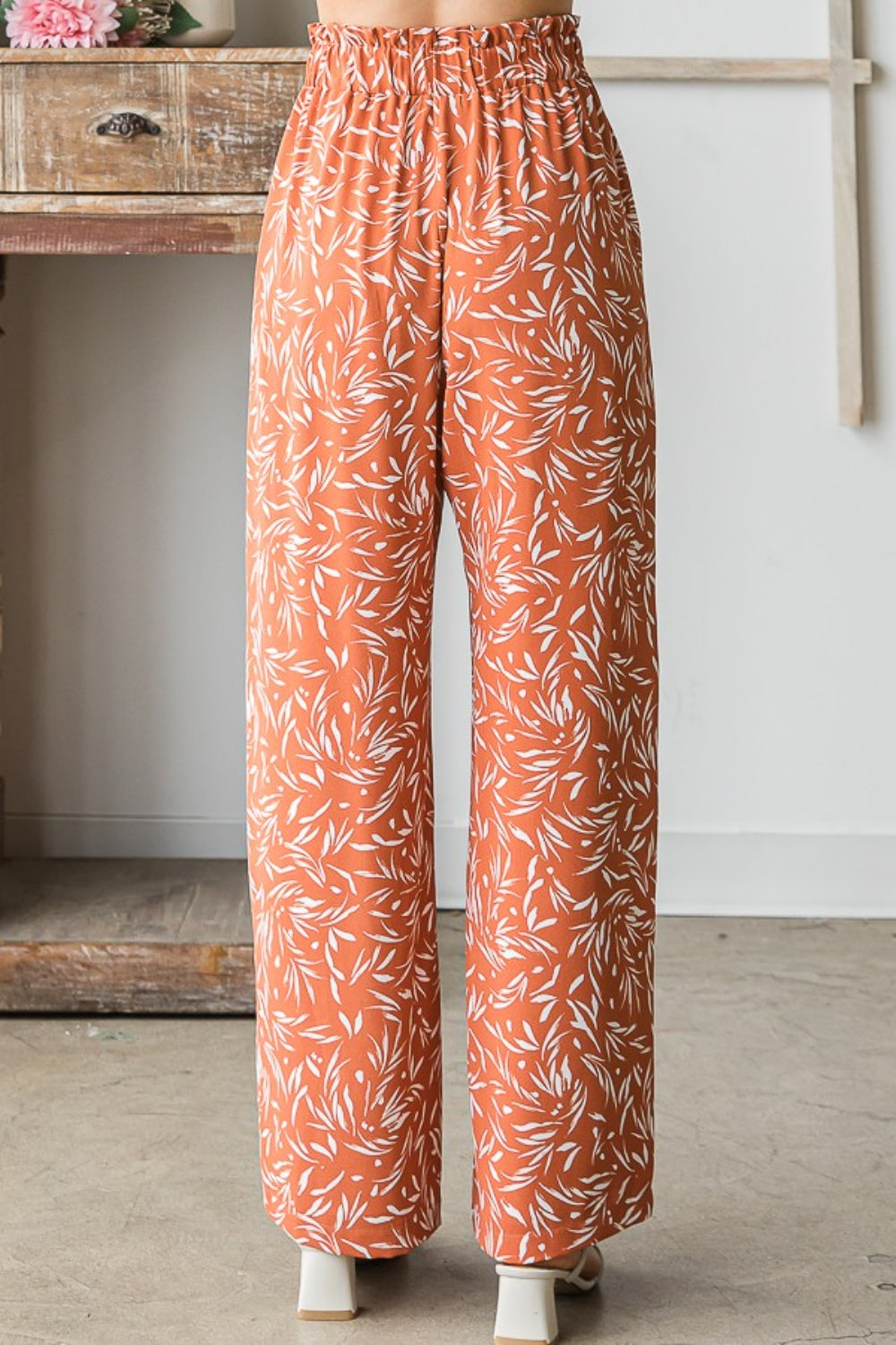 Heimish Full Size Printed Tied Straight Casual Pants - AllIn Computer