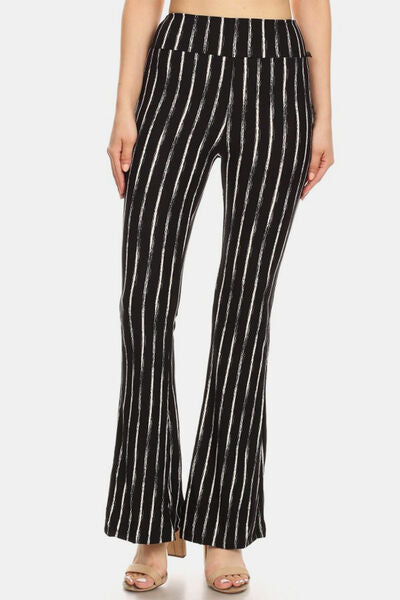 Leggings Depot Striped High Waist Flare Pants - AllIn Computer