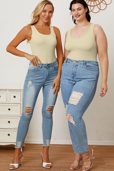 Basic Bae Full Size Square Neck Sleeveless Bodysuit - AllIn Computer